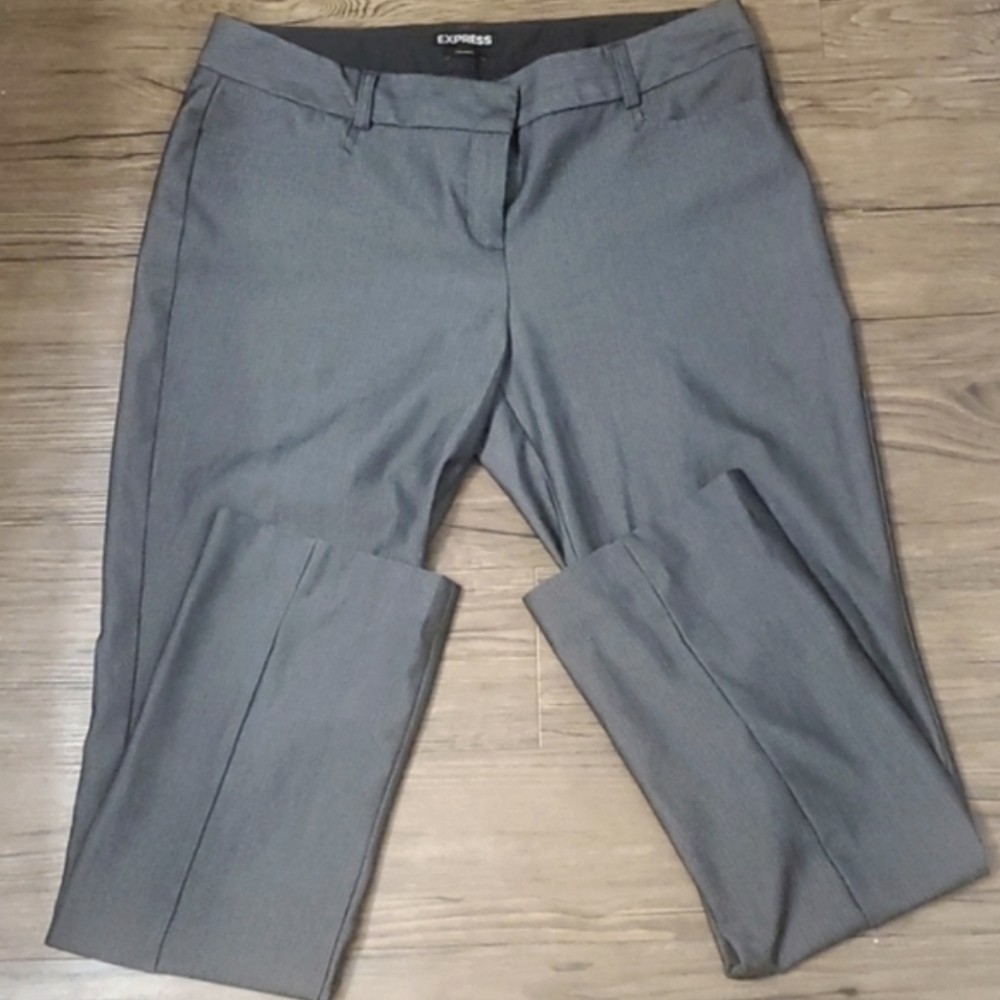 Express Columnists Grey Pleated Dress Pants Size 8R